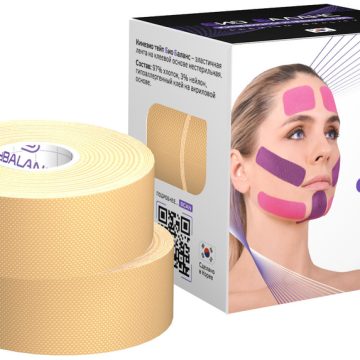 Набор кинезио тейпов для лица BB FACE TAPE™ 2,5 см × 10 м хлопок бежевый