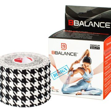 Кинезио тейп BBTape™ 5 см × 5 м гусиные лапки черный