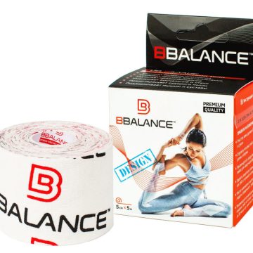 Кинезио тейп BBTape™ 5 см × 5 м лого белый