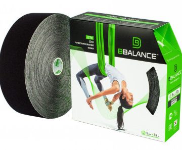 Кинезио тейп BBTape™ LITE 5 см × 32 м черный