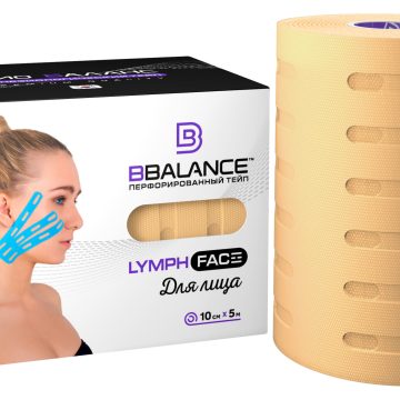 Перфорированный тейп для лица BB LYMPH FACE™ 10 см × 5 м хлопок бежевый
