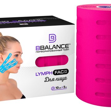 Перфорированный тейп для лица BB LYMPH FACE™ 10 см × 5 м хлопок розовый