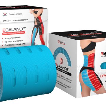 Перфорированный тейп для тела BB LYMPH TAPE™ 7,5 см × 5 м голубой