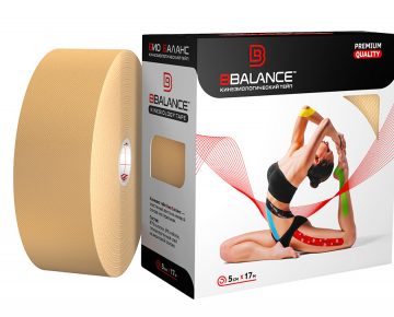 Кинезио тейп BBTape™ 5 см × 17 м бежевый