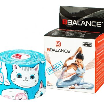 Кинезио тейп BBTape™ 5см × 5м котята голубой