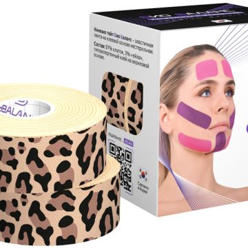 Набор кинезио тейпов для лица 2,5 см × 10 м хлопок леопард