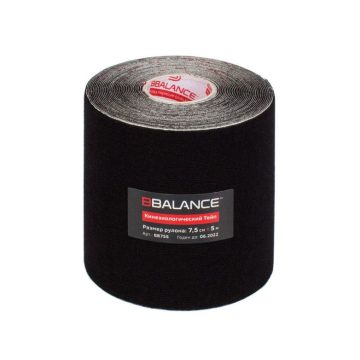 Кинезио тейп BBTape™ 7,5см × 5м черный