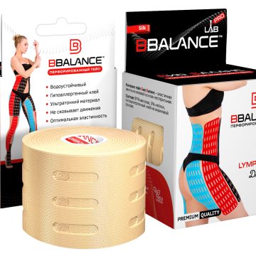 Перфорированный тейп для тела BB LYMPH TAPE™ 5 см × 5 м шелк бежевый