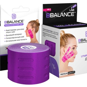 Перфорированный тейп для лица BB LYMPH FACE™ 5 см × 5 м шелк фиолетовый