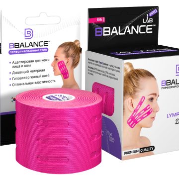 Перфорированный тейп для лица BB LYMPH FACE™ 5 см × 5 м шелк розовый