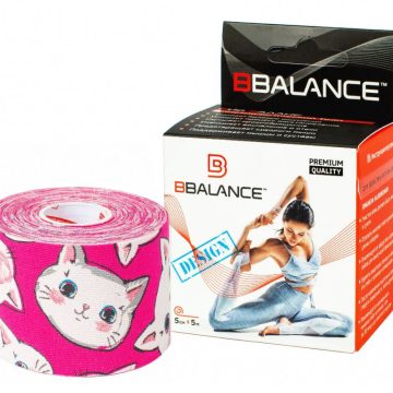 Кинезио тейп BBTape™ 5см × 5м котята розовый