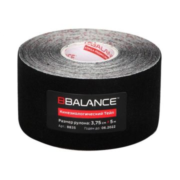 Кинезио тейп BBTape™ 3,75см × 5м черный