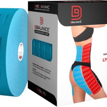 Перфорированный тейп для тела BB LYMPH TAPE™ 7,5 см × 17 м хлопок голубой