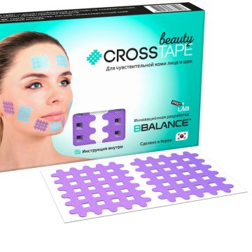 Кросс тейпы для лица CROSS TAPE BEAUTY™ 4,9 см × 5,2 см (размер C) цвет лаванда