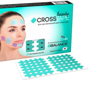 Кросс тейпы для лица CROSS TAPE BEAUTY™ 4,9 см × 5,2 см (размер C) цвет мята