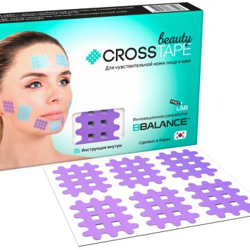 Кросс тейпы для лица CROSS TAPE BEAUTY™ 2,8 см × 3,6 см (размер B) цвет лаванда