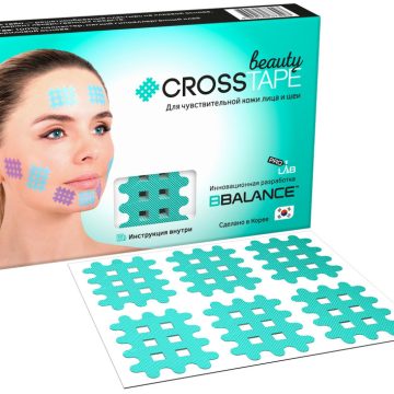 Кросс тейпы для лица CROSS TAPE BEAUTY™ 2,8 см × 3,6 см (размер B) цвет мята