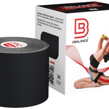 Кинезио тейп BBTape™ 5 см × 5 м чёрный