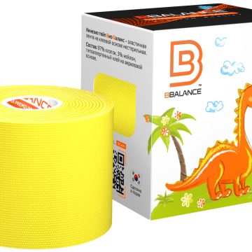 Кинезио тейп BBTape™ 5 см × 5 м лимон (серия SMILE) для детей