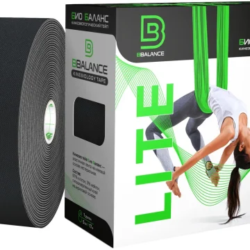 Кинезио тейп BBTape™ LITE 5 см × 17 м черный